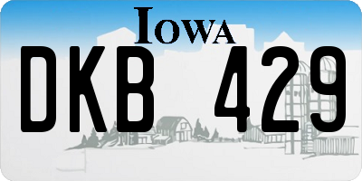 IA license plate DKB429