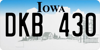 IA license plate DKB430