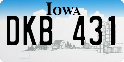 IA license plate DKB431