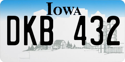 IA license plate DKB432
