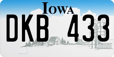 IA license plate DKB433