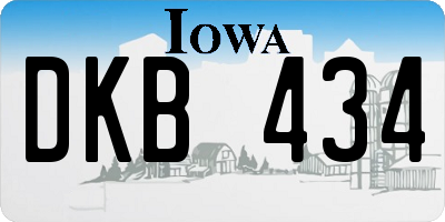 IA license plate DKB434