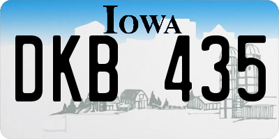 IA license plate DKB435