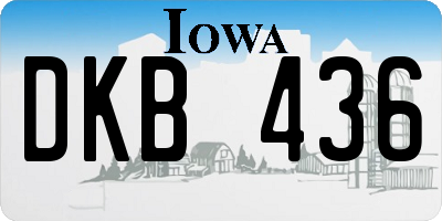IA license plate DKB436