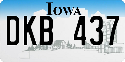 IA license plate DKB437
