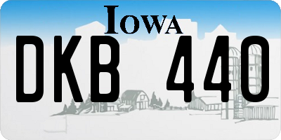 IA license plate DKB440