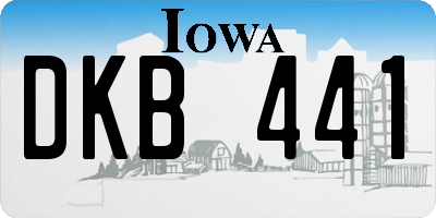 IA license plate DKB441