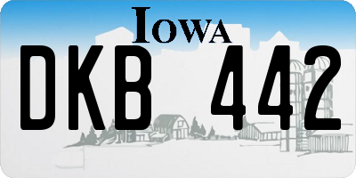 IA license plate DKB442