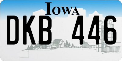 IA license plate DKB446
