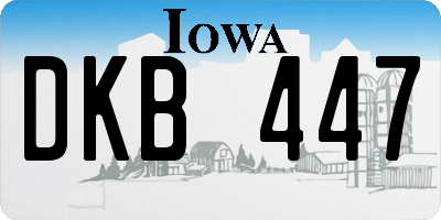 IA license plate DKB447