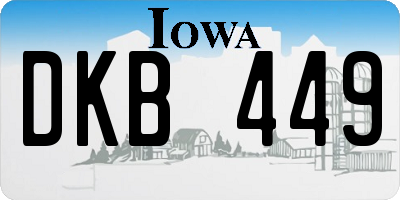 IA license plate DKB449