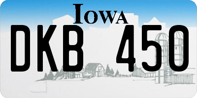 IA license plate DKB450