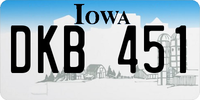 IA license plate DKB451