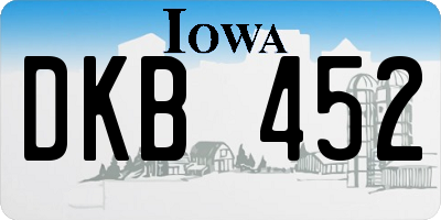 IA license plate DKB452
