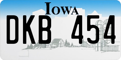 IA license plate DKB454