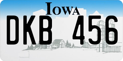 IA license plate DKB456