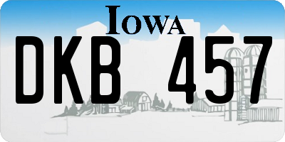 IA license plate DKB457