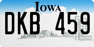 IA license plate DKB459