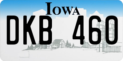 IA license plate DKB460