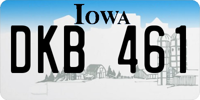 IA license plate DKB461