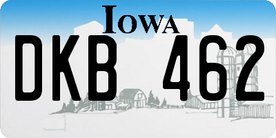IA license plate DKB462