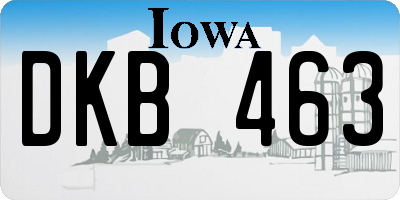 IA license plate DKB463