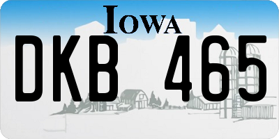IA license plate DKB465