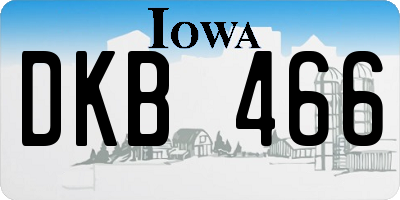 IA license plate DKB466