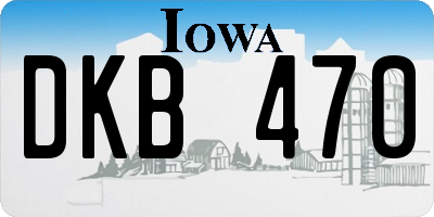 IA license plate DKB470