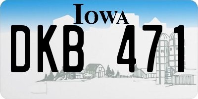 IA license plate DKB471