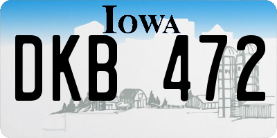 IA license plate DKB472