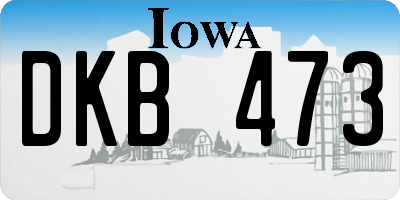 IA license plate DKB473