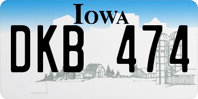 IA license plate DKB474