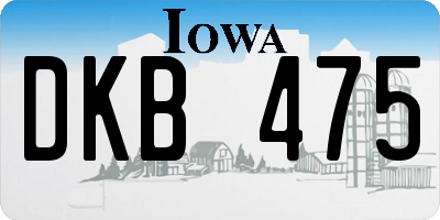 IA license plate DKB475