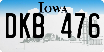 IA license plate DKB476