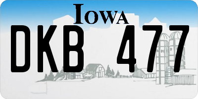 IA license plate DKB477