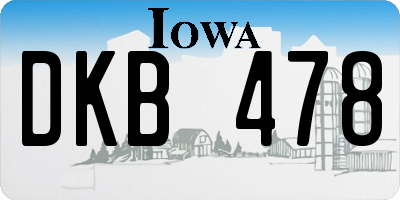 IA license plate DKB478