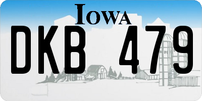 IA license plate DKB479