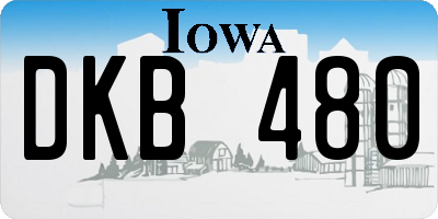 IA license plate DKB480