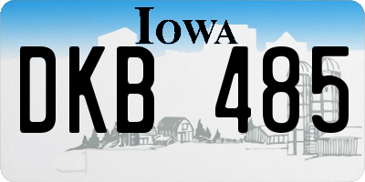 IA license plate DKB485