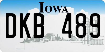 IA license plate DKB489