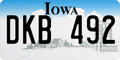 IA license plate DKB492