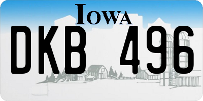 IA license plate DKB496