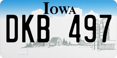 IA license plate DKB497