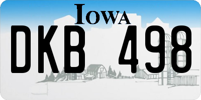 IA license plate DKB498