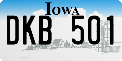 IA license plate DKB501