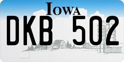 IA license plate DKB502