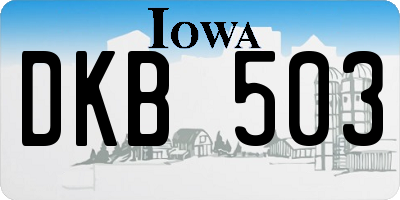 IA license plate DKB503