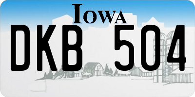 IA license plate DKB504