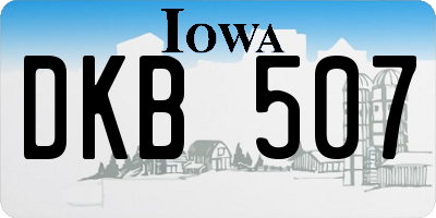 IA license plate DKB507